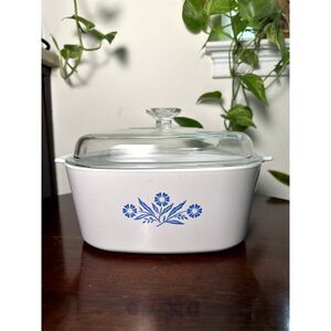Corning Ware Blue Cornflower Vintage Casserole Dish –  A-5-B / 5 Liter with Lid